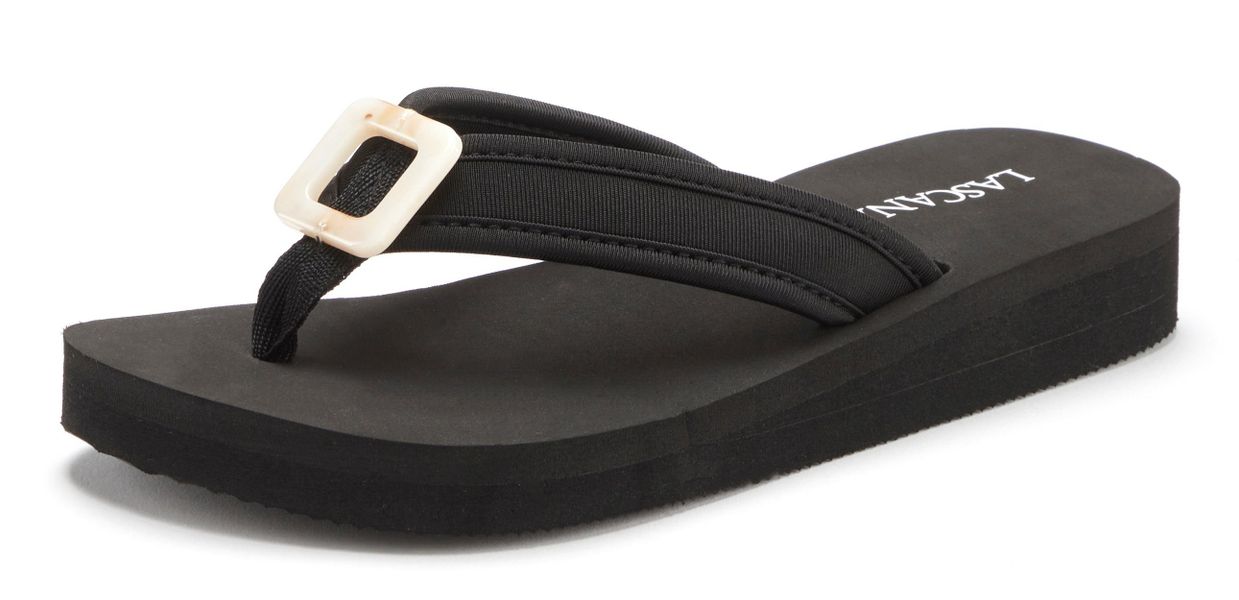 LASCANA Sandale, Pantolette Badezehentrenner Zehentrenner, Badeschuh günstig online kaufen
