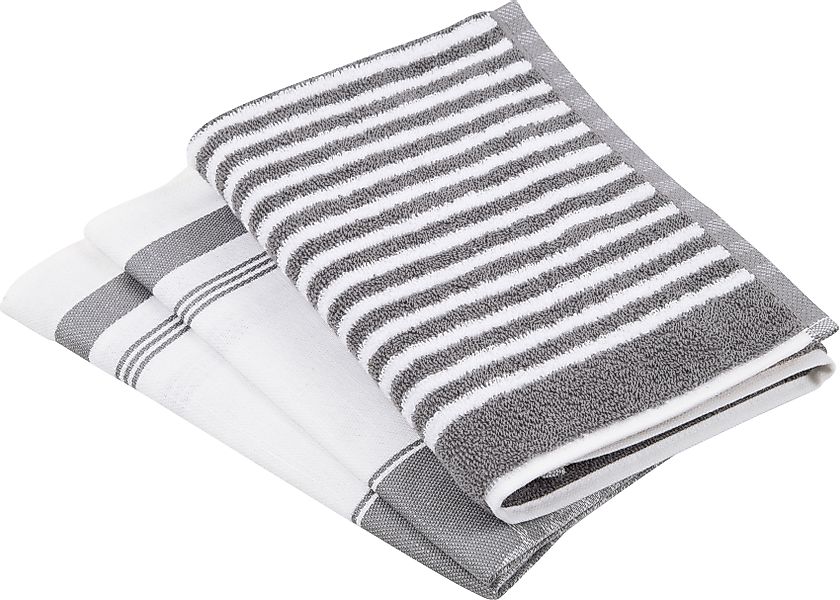 ROSS Geschirrtuch »Exclusiv«, (Set, 3 tlg.), 1x Küchen-Frottiertuch (Streif günstig online kaufen