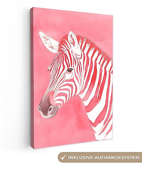 OneMillionCanvasses® Leinwandbild Zebra - Rosa - günstig online kaufen