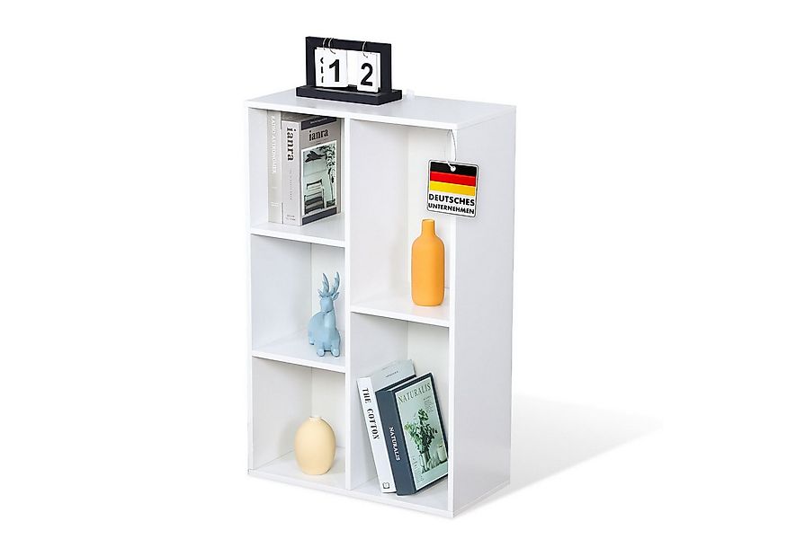 Floordirekt Bücherregal Arkansas, weißes Standregal mit Kippschutz & Rückwa günstig online kaufen