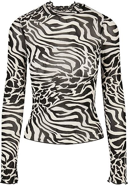 URBAN CLASSICS Langarmshirt Urban Classics Damen Ladies AOP Mesh Turtleneck günstig online kaufen