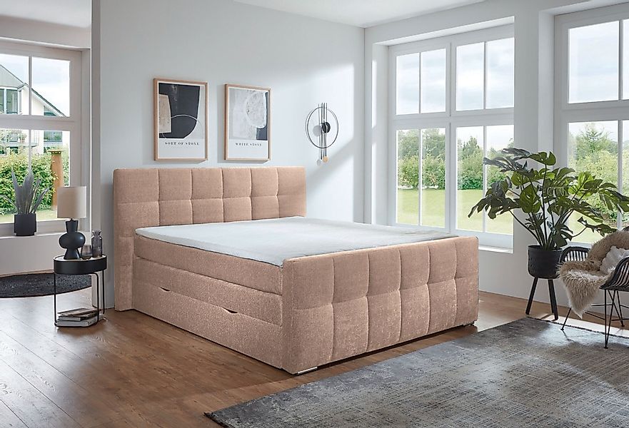 Places of Style Boxspringbett »Rosà«, H3/H3, H3/H4, H4/H4 möglich günstig online kaufen