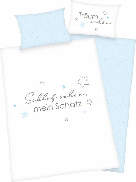 Baby Best Babybettwäsche "Kleiner Schatz" mit liebevollem Motiv und Schrift günstig online kaufen
