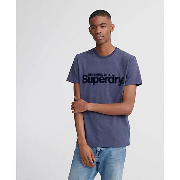 Superdry Core Faux Suede Kurzarm T-shirt XS Princedom Blue Marl günstig online kaufen