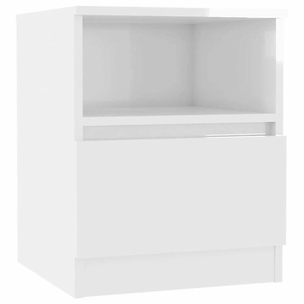 vidaXL Nachttisch Nachttisch Hochglanz-Weiß 40x40x50 cm günstig online kaufen