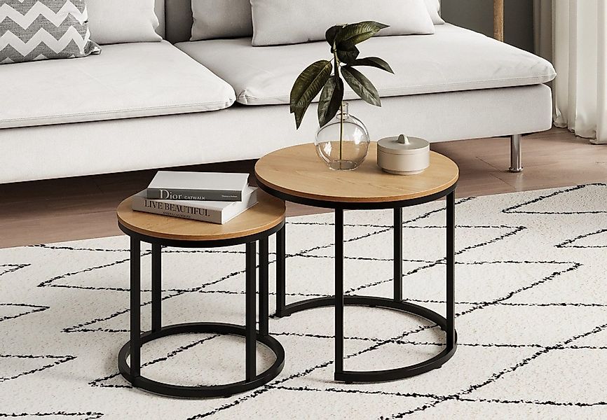 Home Collective Couchtisch Kleiner 2er Set aus Holz, Wohnzimmertisch Modern günstig online kaufen