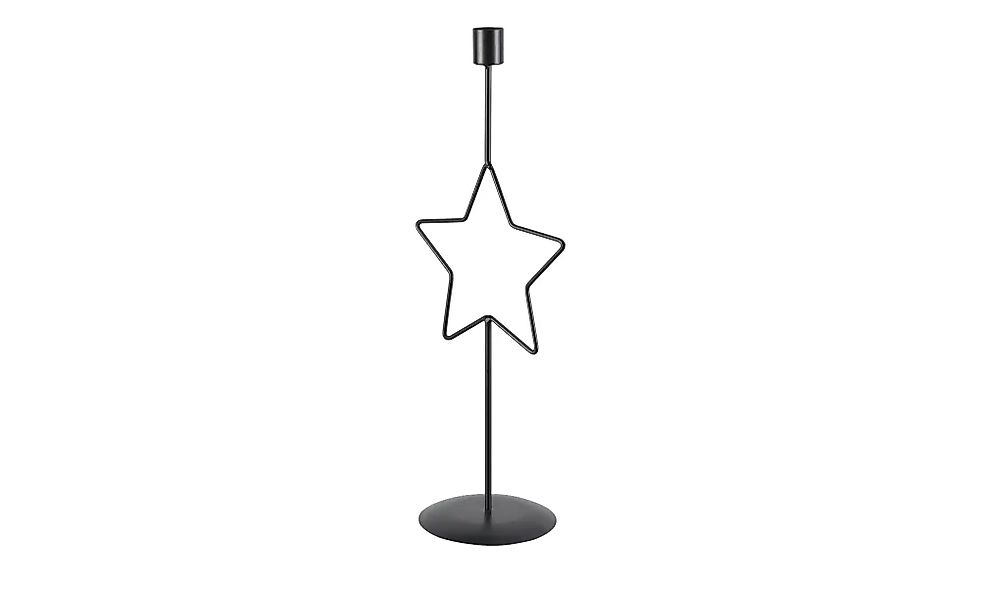 HOME STORY Kerzenhalter Stern   ¦ schwarz ¦ Eisen ¦ Maße (cm): B: 14 H: 35, günstig online kaufen