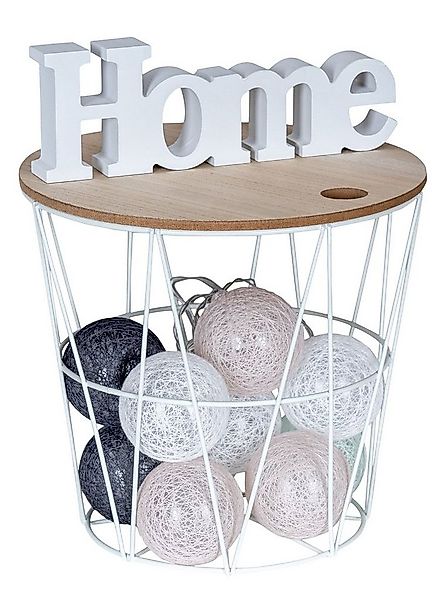 Levandeo® Dekokorb, Metallkorb H22cm Weiß Metall Aufbewahrungskorb Tischkor günstig online kaufen