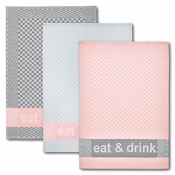 Dyckhoff Geschirrtuch "Eat & Drink, Maße je Tuch ca. 50x70 cm" mit drei ver günstig online kaufen
