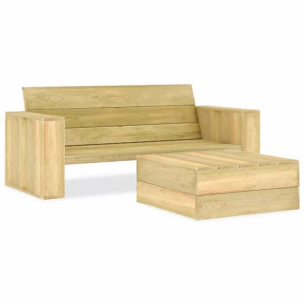 2-tlg. Garten-lounge-set Kiefernholz Imprägniert günstig online kaufen