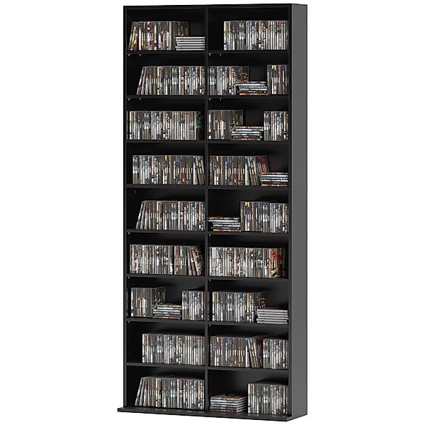 HOMCOM Mobiles CD-Regal mit 18 Fächern für 640 CDs im modernen Design, CD-S günstig online kaufen