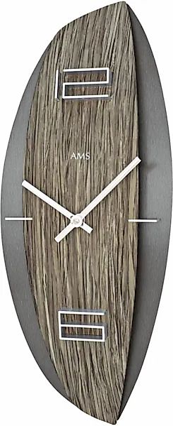 AMS Wanduhr »W9600«, Made in Germany,Quarz,Aluminium,Holz,Wohnzimmer,Küche, günstig online kaufen