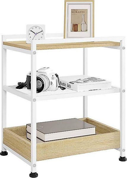 Woltu Couchtisch (1-St), mit Rollen, 3 Ablagen 1 abnehmbares Tablett günstig online kaufen