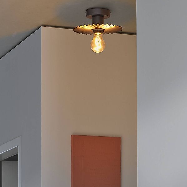 OSRAM Deckenleuchte Decor Plissee, grau, Stahl, E27 günstig online kaufen