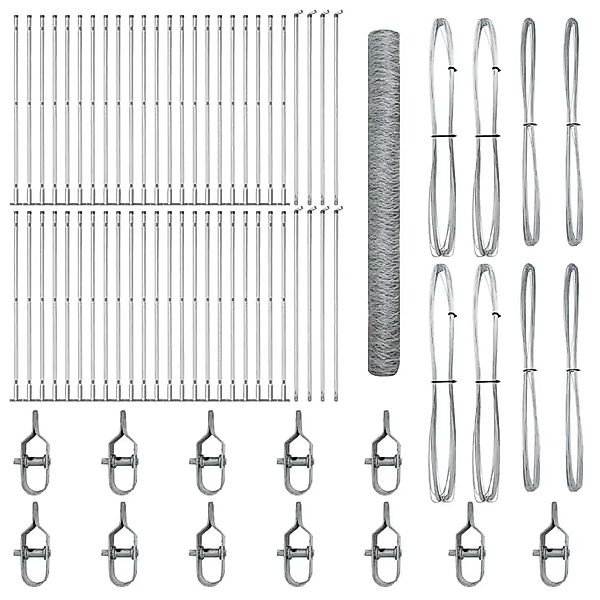 vidaXL Zaunpfosten Silber 100 x 1,4 m 36 mm Maschenweite Stahl 3353878 günstig online kaufen