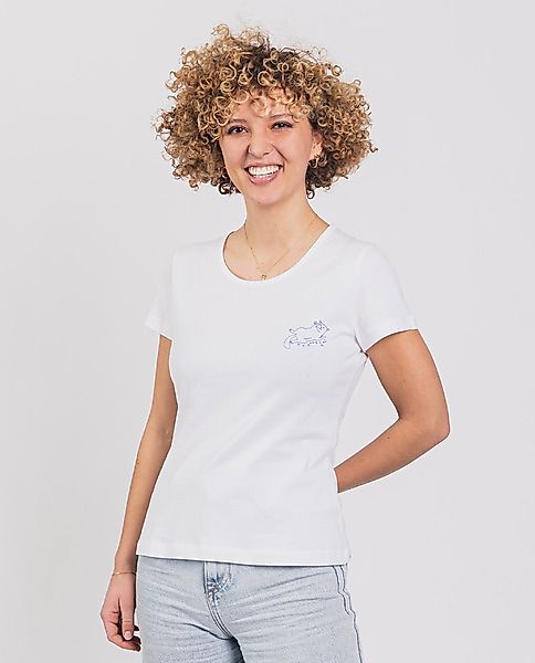 Damen T-shirt Aus Bio-baumwolle - Cat Power - Weiß günstig online kaufen