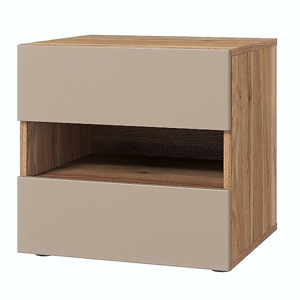 Lomadox Nachttisch ISPARTA-83, Eiche Nb.,beige, 2 günstig online kaufen