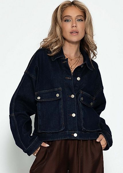 SASSYCLASSY Blusenjacke Oversize Jeans Jacke mit Taschen für Damen Jeans Ja günstig online kaufen