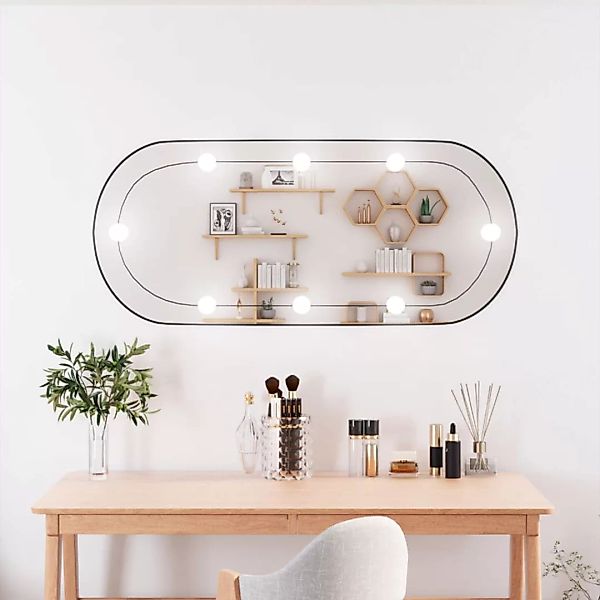 Vidaxl Wandspiegel Mit Led-leuchten 40x90 Cm Glas Oval günstig online kaufen
