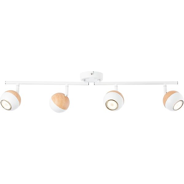 Brilliant LED-Spotrohr Scan 4-flammig Weiß und Holz günstig online kaufen
