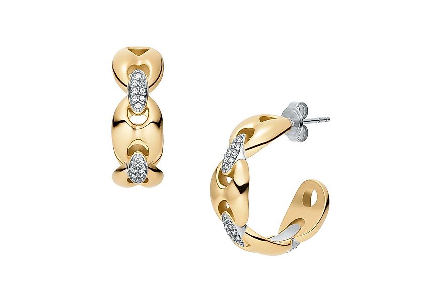 Fossil Paar Creolen Schmuck Geschenk Edelstahl Ohrringe HERITAGE, mit Glass günstig online kaufen