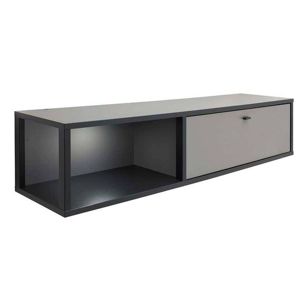 Hängeschrank Wohnzimmer in Grau 156 cm breit günstig online kaufen