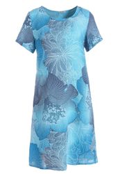 PEKIVESSA Sommerkleid Leinenkleid knielang mit kurzen günstig online kaufen