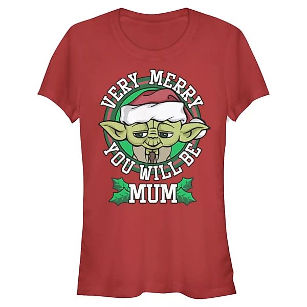 Star Wars - Yoda Merry Mum - Weihnachten - Frauen T-Shirt günstig online kaufen