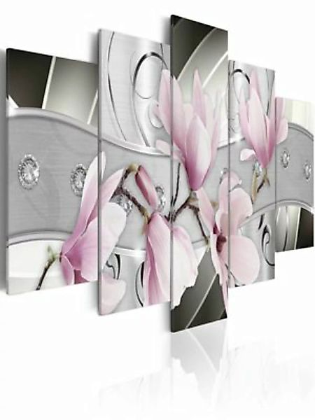artgeist Wandbild Magnolien aus Stahl grau-kombi Gr. 200 x 100 günstig online kaufen
