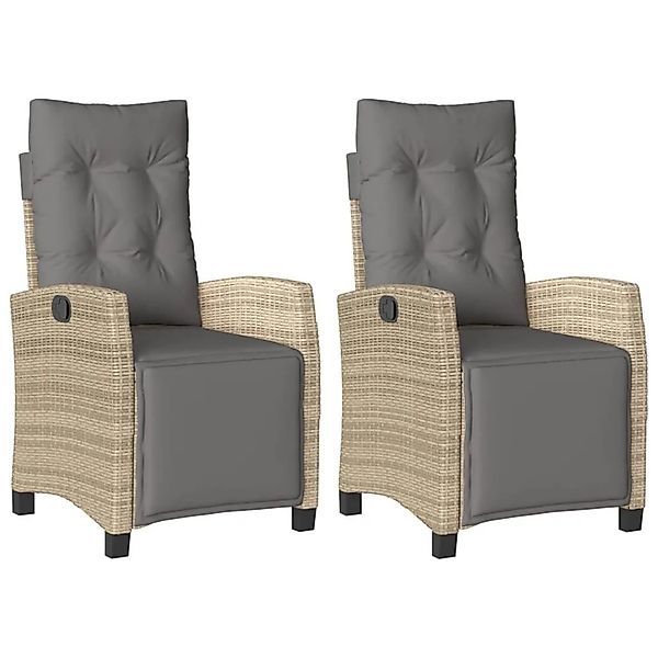vidaXL Gartensessel mit Fußteil 2 Stk Verstellbar Poly Rattan 365245 günstig online kaufen