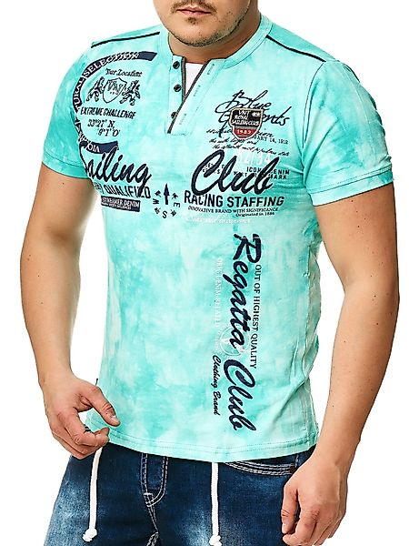 L.gonline Kurzarmshirt Herren T-Shirt mit Knopfleiste, günstig online kaufen