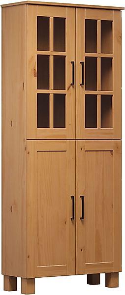welltime Hochschrank "Ulea", (1 St.), Breiter Badschrank aus Massivholz - M günstig online kaufen