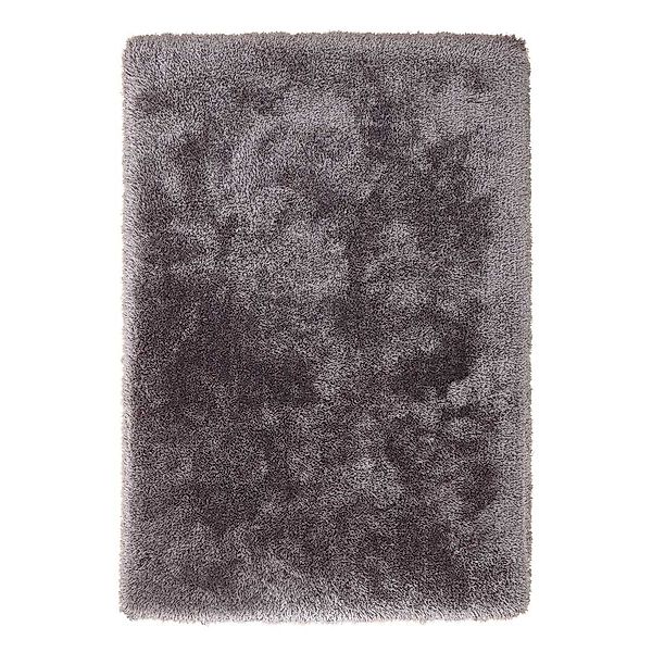 Hochflor Teppich in Grau und Silberfarben modern günstig online kaufen