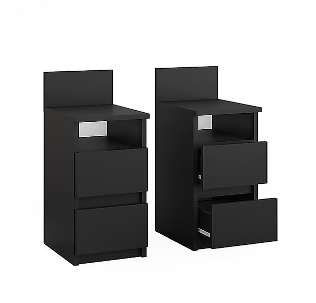 Vicco Nachtschrank Monty, Schwarz, 25 x 59.1 cm 2er Set (2-St) günstig online kaufen