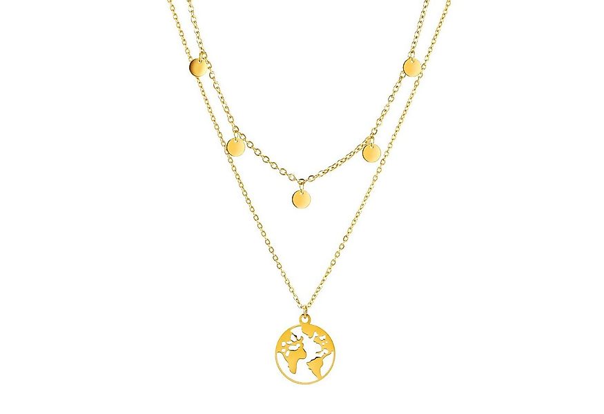 Kim Johanson Schmuckset Plättchen & Weltkarte, 2 x Ketten Set günstig online kaufen