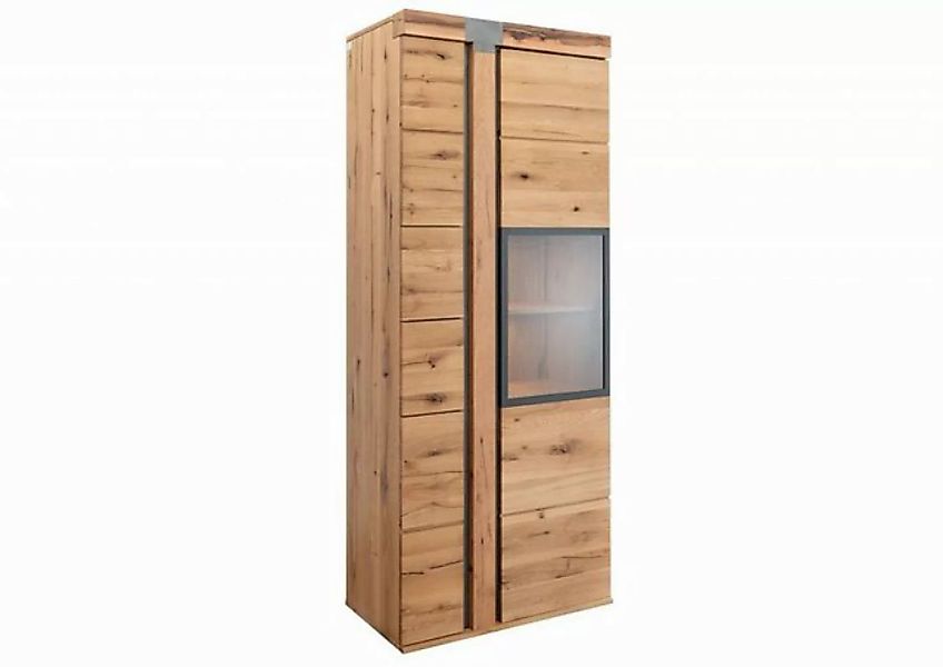 Massivmoebel24 Standvitrine (Vitrine Wildeiche / Zerreiche 80x45x204 natur günstig online kaufen