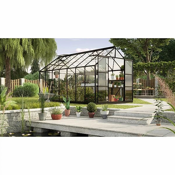 Vitavia Gewächshaus Uranus 11500 Schwarz 11,5 m² inkl. Fundament günstig online kaufen