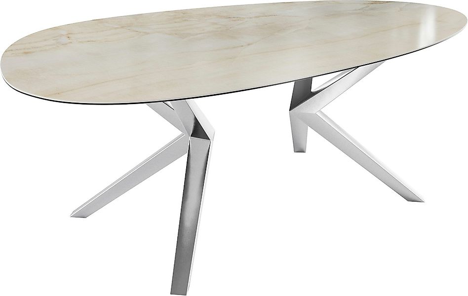 DELIFE Esstisch Edge, Oval Keramik Iris günstig online kaufen