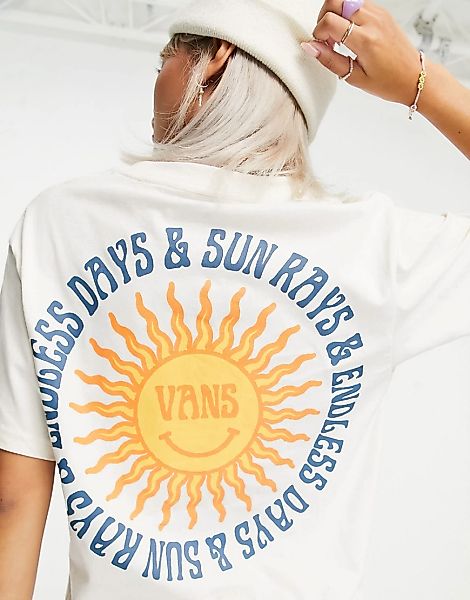 Vans – Endless Rays – T-Shirt in gebrochenem Weiß mit Rückenprint günstig online kaufen