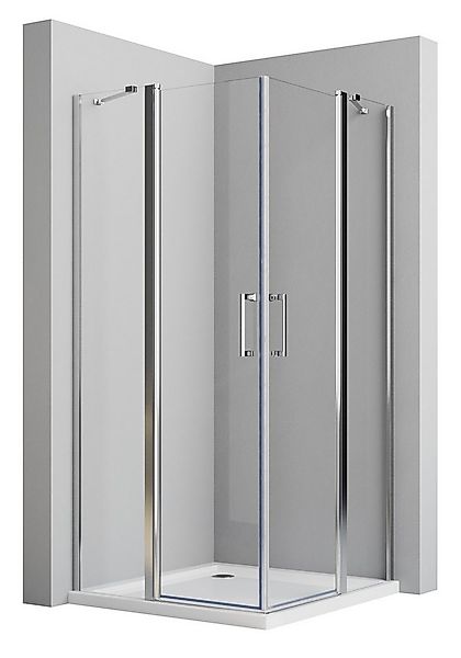 Boromal Eckdusche Duschkabine 100x100 cm Eckeinstieg Schwingtür 6mm ESG NAN günstig online kaufen