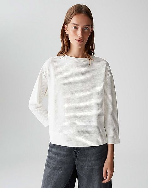 OPUS Sweatshirt GELIX mit zweifarbiger Struktur schmal zulaufend, Fledermau günstig online kaufen