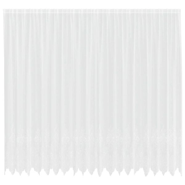 vidaXL Spitzenvorhang mit Vorhängen Weiß 500x260cm Polyester 4107927 günstig online kaufen