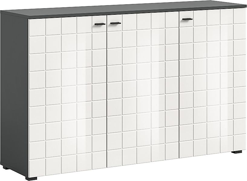 Home affaire Sideboard Gora, Breite 138 cm, gefräste Front in Waffeloptik h günstig online kaufen