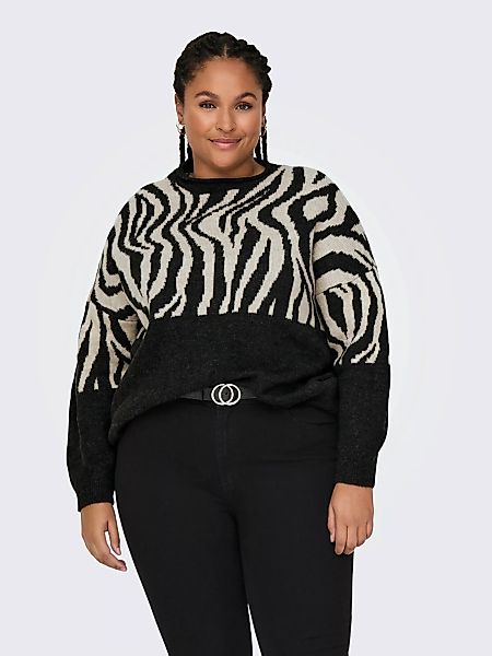ONLY CARMAKOMA Rundhalspullover CARJADE ZEBRA L/S günstig online kaufen
