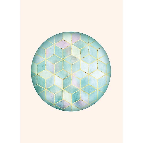 Komar Bild "Mosaik Circle Verde" Formen  Kunst 1 Stk. tlg. Wandbild zur Dek günstig online kaufen