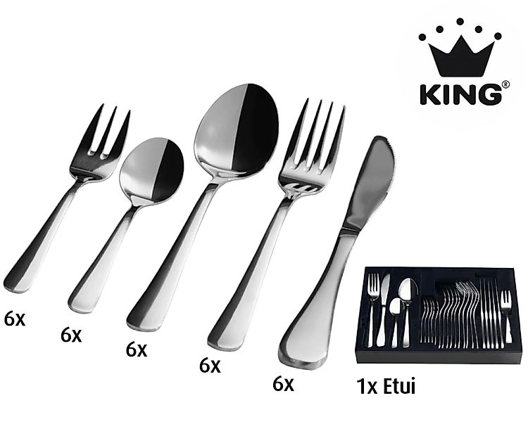 KING Besteck-Set ""Oslo"" 2,5 mm, Edelstahl 18/10, inkl. Besteck-Etui, für günstig online kaufen