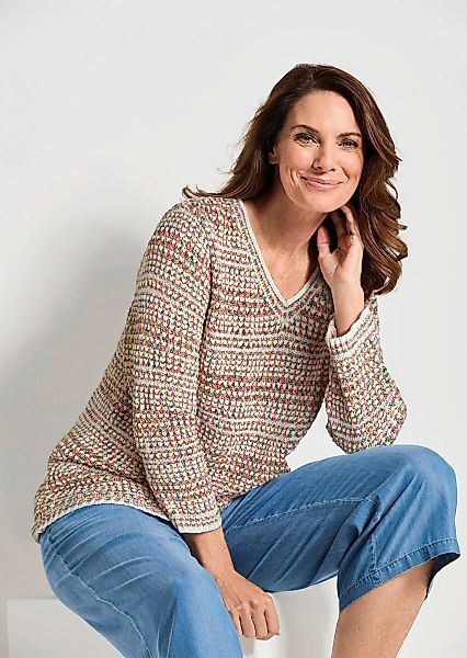 GOLDNER Rundhalspullover "Kurzgröße Strukturpullover mit 3D-Effekt" Faszini günstig online kaufen