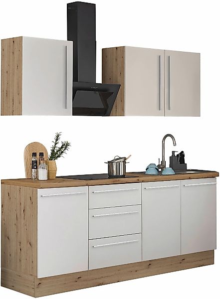 KOCHSTATION Küchenzeile "Florida", Breite 210 cm, Softclose für Türen und S günstig online kaufen