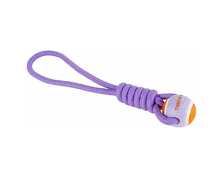 Coockoo Zerrspielzeug Hundespielzeug Ball mit Seilschlaufe Throw Me lila/or günstig online kaufen