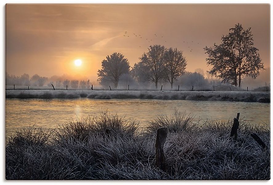 Artland Wandbild "Ein Wintertag beginnt", Bilder vom Sonnenuntergang & -auf günstig online kaufen